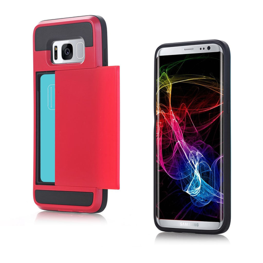 Samsung Galaxy S8+ Joustava Hybridi Muovikuori - Punainen
