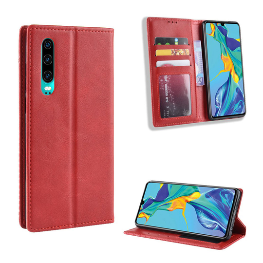 Huawei P30 vintage leather case - Red