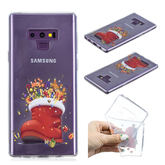 Samsung Galaxy Note9 joulukuviollinen joustava pehmeä geeli silikooni muovinen takasuoja kuori - Joulukenkä