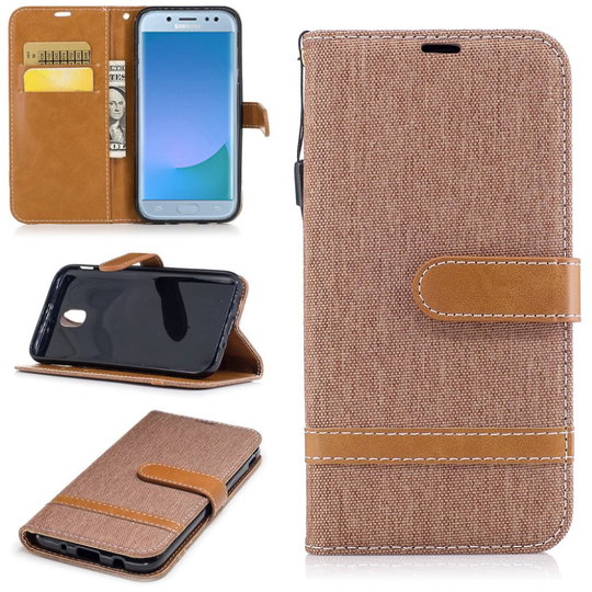 Samsung Galaxy J5 (2017) moderni farkkukangaskotelo - Khaki