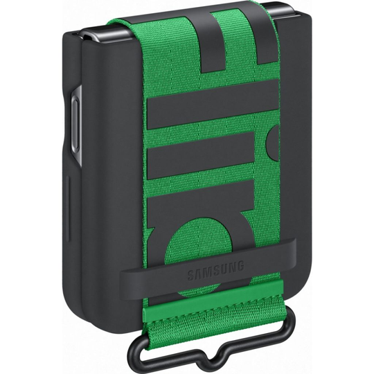 SAMSUNG Z FLIP4 SILICONE COVER WITH STRAP BLACK