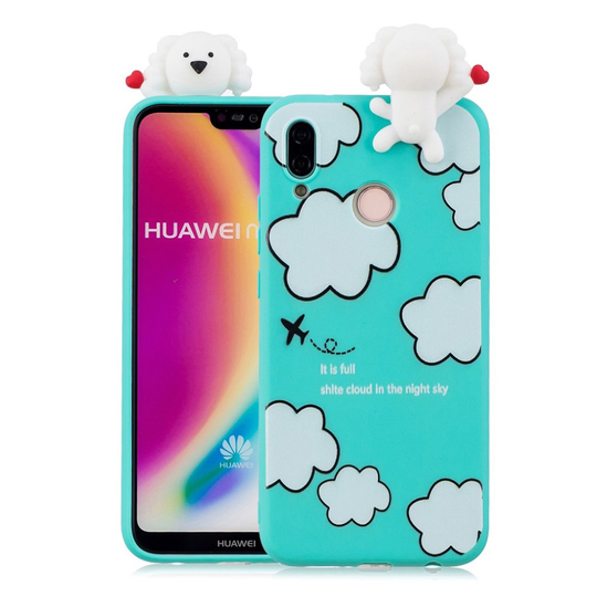 Huawei P20 Lite 3D Söpö Nukke Kuvio TPU Puhelin Kuori - Pilvet