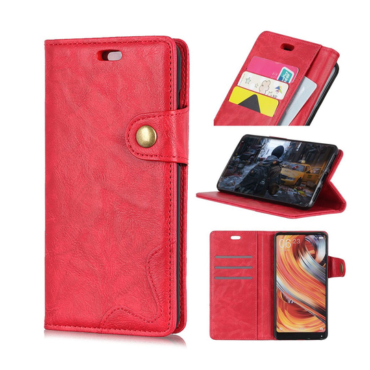 Crazy Horse Asus ZenFone Max Pro (M2) S-shape nahkainen flip suojakotelo - Punainen