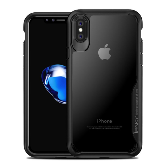 IPAKY iPhone X pudotuksenkestävä suojakuori - Musta