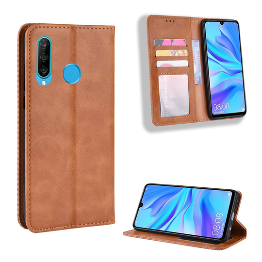 Huawei P30 Lite vintage leather case - Brown