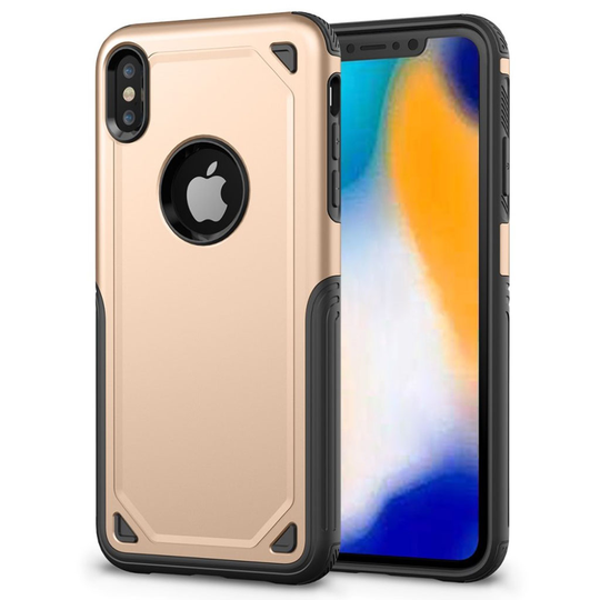 iPhone 9 Hybriidi Kova Ja Pehmeä Muovinen Takasuoja Kuori - Kulta
