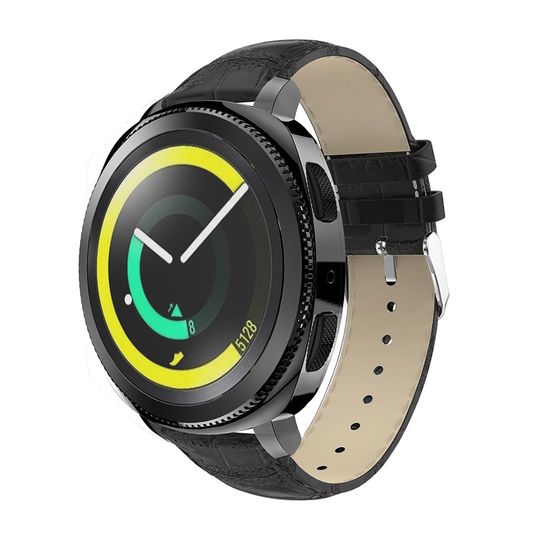 Samsung Gear Sport krokotiili tekstuurinen ranneke - Musta