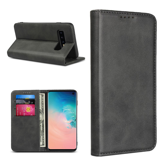 Samsung Galaxy S10 auto-absorbed leather case - Black