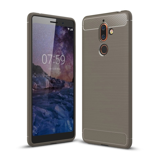Nokia 7 Plus harjattu suojakuori - Harmaa