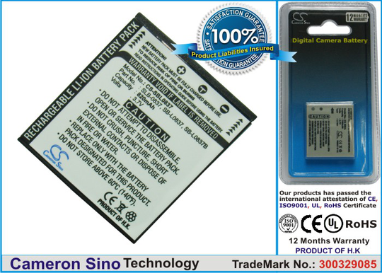 Samsung SLB-0837 SB-L0837 akku - 820 mAh