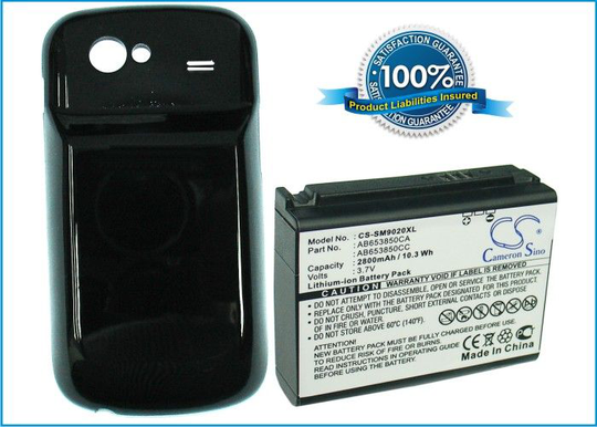 Samsung GT-I9020 GT-I9020T Nexus S Nexus S 4G yhteensopiva akku 2800 mAh laajennetulla takakannella