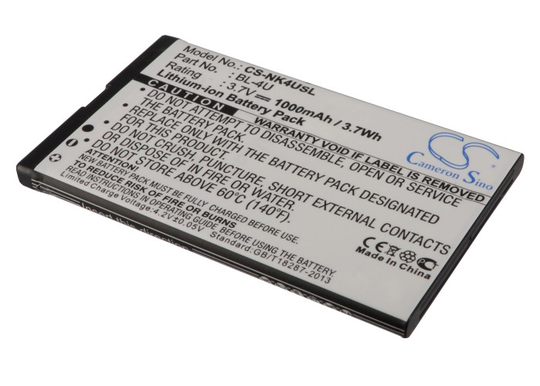 Nokia BL-4U yhteensopiva akku 1000 mAh