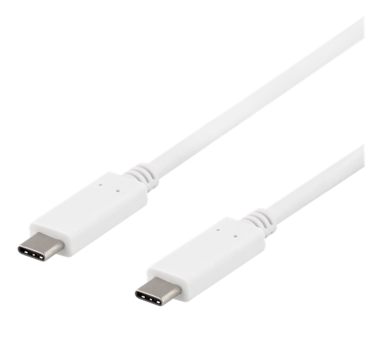 USB-C-kaapeli, 1 M, 10 Gbps, 100 W, 5 A, USB 3.1 Gen 2, E-Marker, Valkoinen