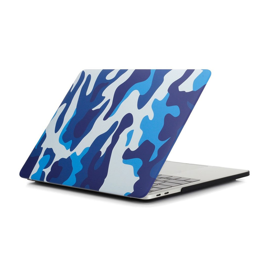 MacBook Pro 13 Touchbar Kuvallinen Kova Muovi Suoja Kuori - Camo Sininen