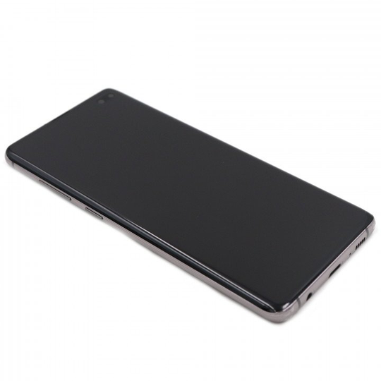 Samsung Galaxy S10 Plus Näyttö ja kosketuspaneeli rungolla - Musta (Alkuperäinen)