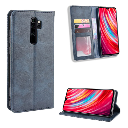 Bofink Vintage Xiaomi Redmi Note 8 Pro leather kotelot - Sininen