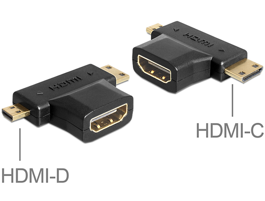 This HDMI Adapter By Delock Enables You To Connect A Device With Mini HDMI-C Or Micro HDMI-D Interfa