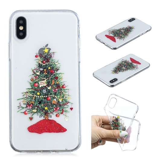 iPhone Xs Max joulu kuviollinen silikooni muovinen joustava takasuoja kuori - Joulukuusi