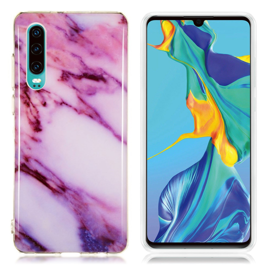 Huawei P30 marmori kuosinen joustava suojakotelo - Malli B