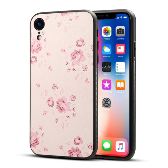 iPhone 9 Kuviollinen Synteetti Nahkainen Kova Muovi Takasuoja Kuori - Ruusu Kukat