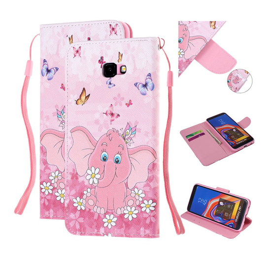 Samsung Galaxy J4 Plus (2018) pattern leather case - Elephant and Flower