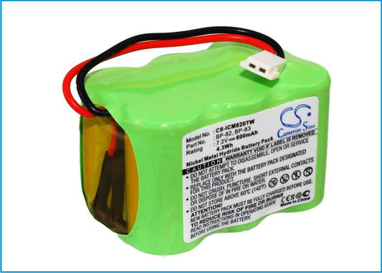 Icom IC-24AT IC-24ET IC-25RA akku 600mAh / 4.32Wh