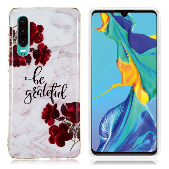 Huawei P30 marmori kuosinen suojakotelo - Malli F