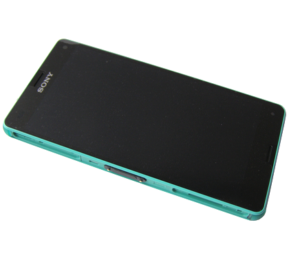Xperia Z3 Compact Etupaneeli (Kosketuspaneeli + LCD) Vihreä (Alkuperäinen)