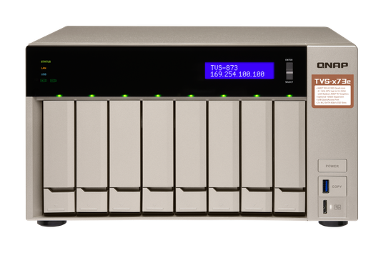 TVS873e Business NAS 8x 3.5"/2.5" Slots Radeon R7 GPU Silver