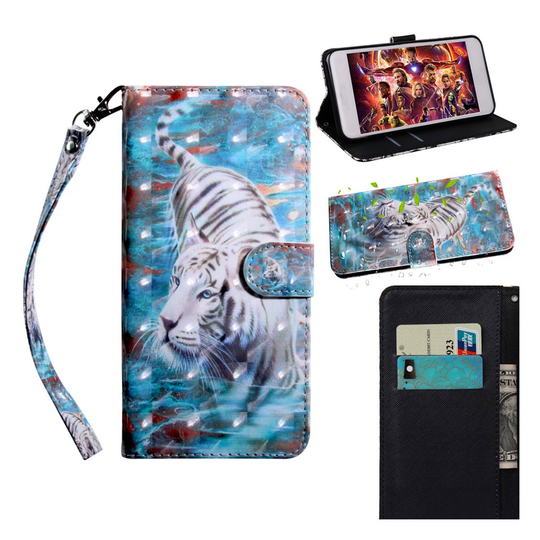 Samsung Galaxy A40 décor patterned leather case - Tiger