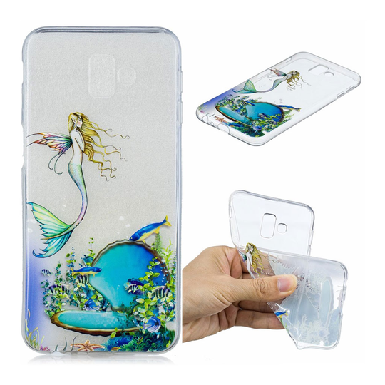 Samsung Galaxy J6 Plus (2018) taivutettava silikooni muovinen takasuoja kuori kuviolla - Merenneito