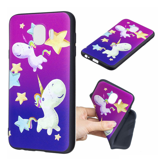 Samsung Galaxy J4 (2018) kohokuvioitu suojakotelo - Yksisarvinen ja Tähti