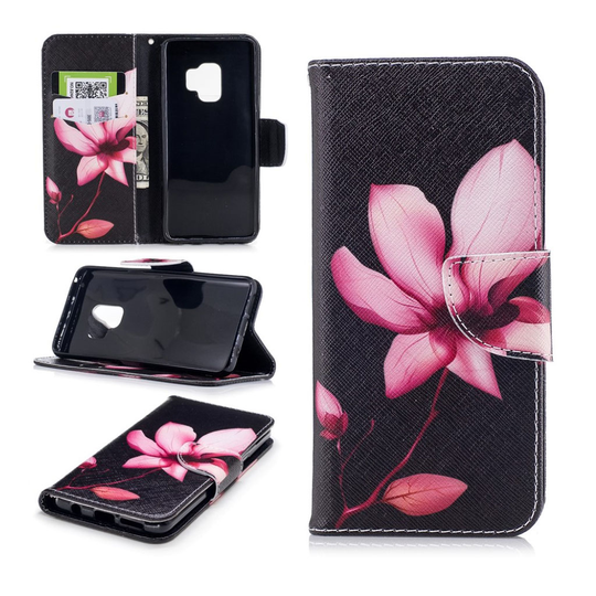 Samsung Galaxy S9 eleganttinen suojakotelo - Violetti kukka