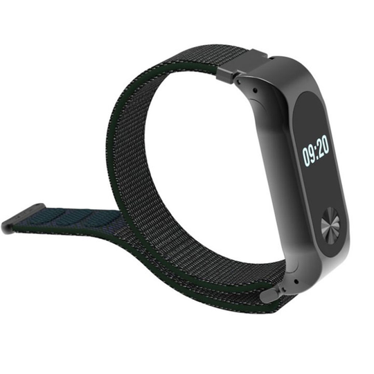 Xiaomi Mi Band 2 Nailoni Tarranauha Kellon Vaihto Ranneke - Musta Vihertävä
