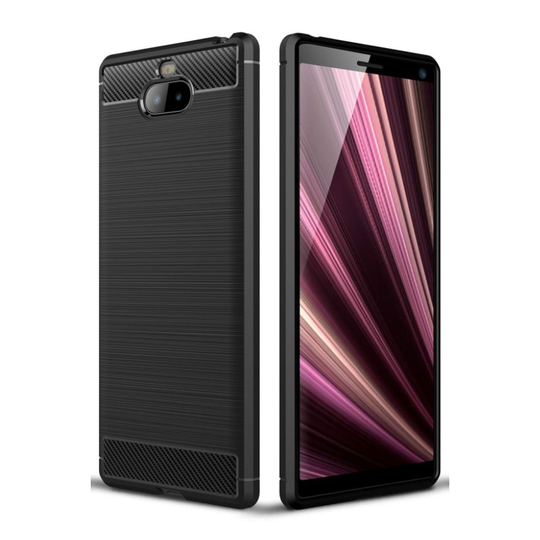 Sony Xperia 10 Plus carbon brushed case - Black
