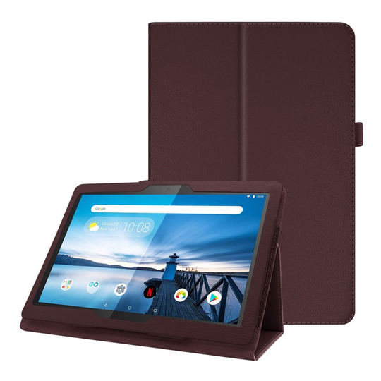 Lenovo Tab P10 litsi nahkainen suojakotelo - Kahvi