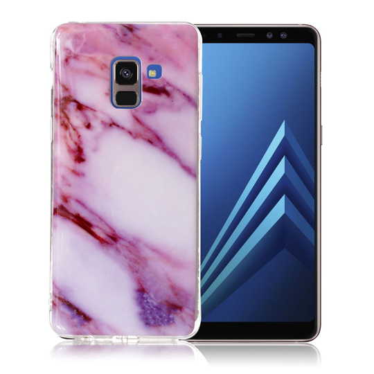 Samsung Galaxy A8 (2018) IMD Kuviollinen Pehmeä TPU Takasuoja Kuori - Ruusu Marmori
