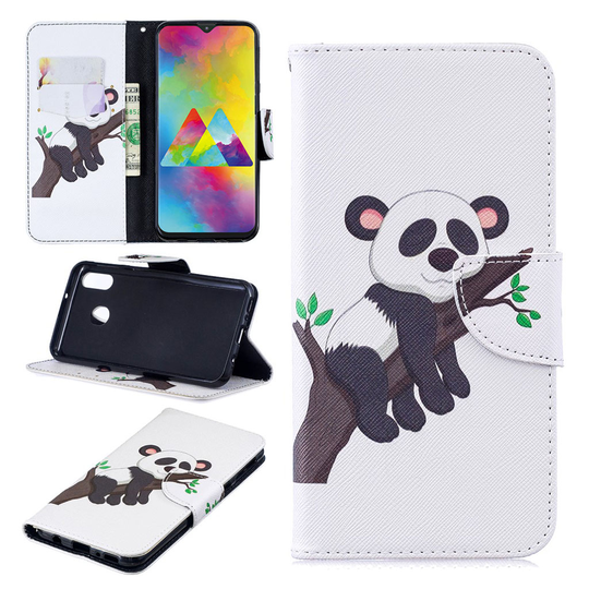Wonderland Samsung Galaxy M20 kotelot - Panda Kiipeää Puuhun