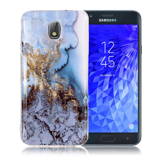 Samsung Galaxy J7 (2018) IMD Marmori Kuvioitu Joustava Pehmeä Muovinen Takasuoja Kuori - Laava Marmori