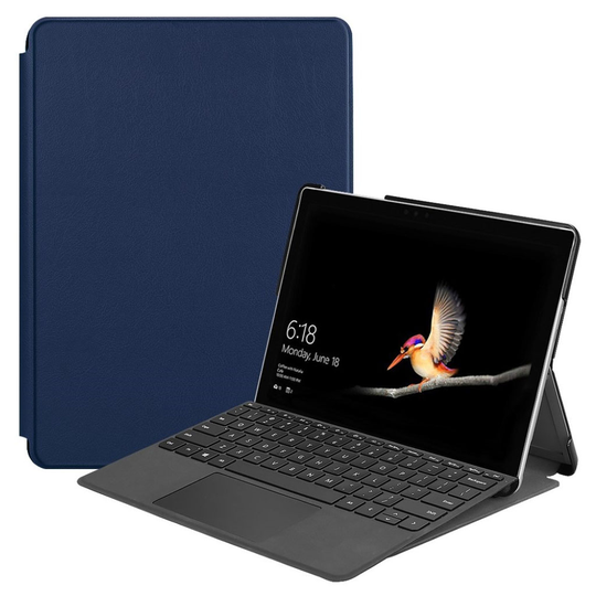 Microsoft Surface Go 10 muovipohjainen synteetti nahkainen suojakotelo - Tumman Sininen