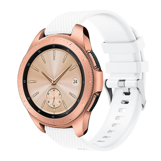 Samsung Galaxy Watch (42mm) kellolle silikooni muovinen vaihdettava ranneke - Valkoinen