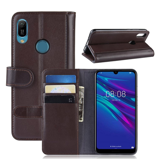 Huawei Y6 2019 genuine leather case - Brown