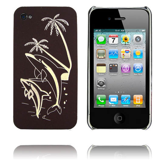 Tropic Dolphin (Ruskea) iPhone 4 Suojakuori
