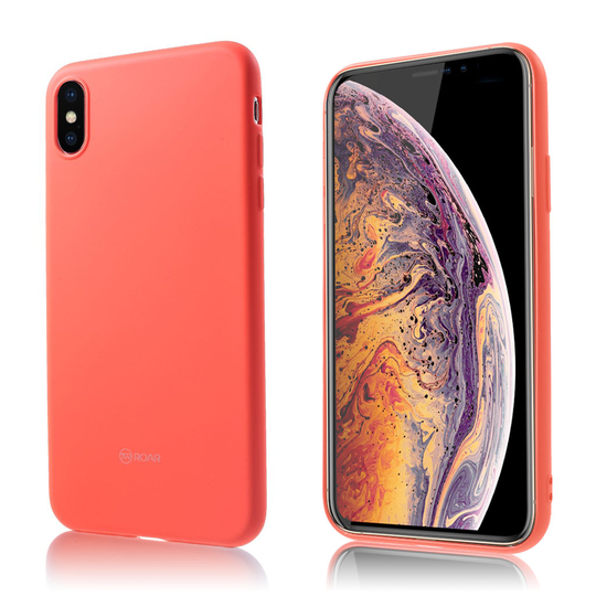 iPhone Xs Max ROAR KOREA matta pintainen joustava muovinen takasuoja kuori - Oranssi