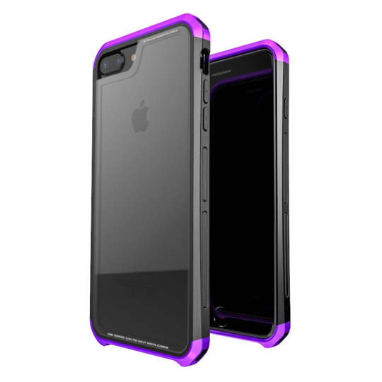 iPhone 7 Plus / 8 Plus LUPHIE Double Dragon Karkaistu Lasi Hybriidi Metalli Kehys Kuori - Violetti