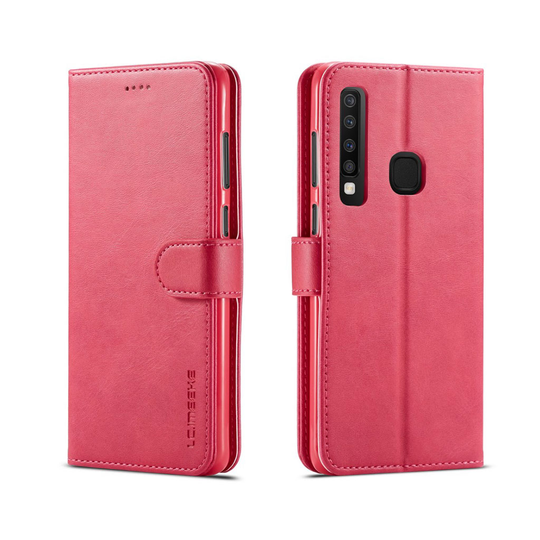 LC.IMEEKE Samsung Galaxy A9 (2018) Lompakkotyylinen nahkainen flip Suojakotelo - Rose
