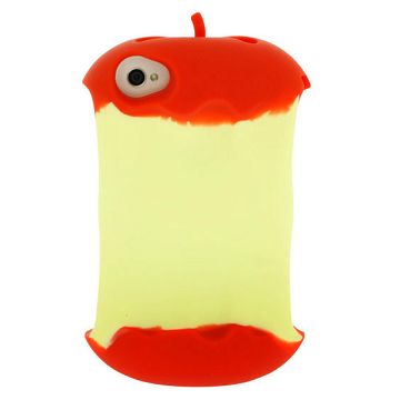 3D Apple (Punainen) iPhone 4/4S Silikonikuori