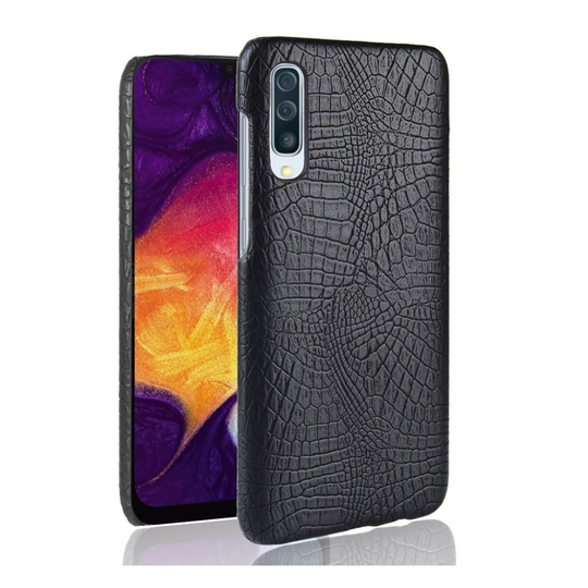 Samsung Galaxy A50 crocodile leather case - Black