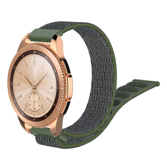 Samsung Galaxy Watch (42mm) nylon velcro watch band - Grey / Army Green