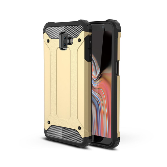 Samsung Galaxy J6 Plus (2018) kilpikova hybriidi muovinen takasuoja kuori - Kulta